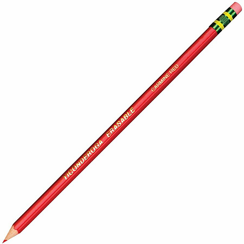 Ticonderoga Erasable Pre-Sharpened Checking Pencils Red Lead - Red Barrel - 4 / Box (X13941)