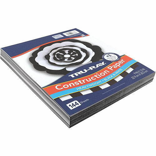 Tru-Ray Construction Paper Art Project, Craft Project - 9" Width x 12" Length - Black, White - Sulphite, Fiber, Paper - 144 / Pack (P6676)