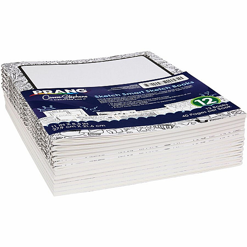 Prang Sketch Smart Sketch Book 40 Sheets - Letter - 8 1/2" x 11" Sheet Size - White Paper - Acid-free Paper, Heavyweight Sheet - 1 Each (P4819)