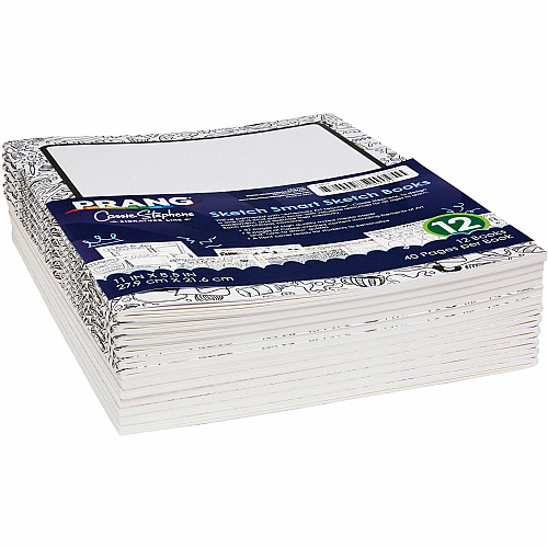 Prang Sketch Smart Sketch Book 40 Sheets - Letter - 8 1/2" x 11" Sheet Size - White Paper - Acid-free Paper, Heavyweight Sheet - 1 Each (P4819)