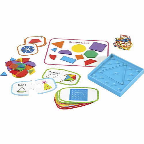 Learning Resources Skill Builders! First Grade Geometry Activity Set Theme/Subject: Fun - Skill Learning: Geometry, Shape, Fraction - 128 Pieces - 6-10 Year - 1 Each (LER1239)