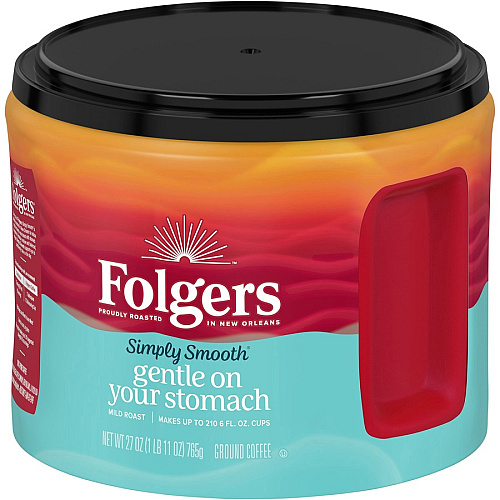 Folgers&reg; Ground Simply Smooth Coffee Medium - 27 oz Per Canister - Ground - 1 Each (30446)