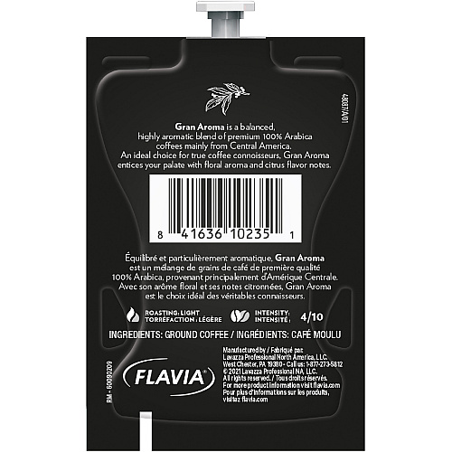 Lavazza Freshpack Gran Aroma Coffee Compatible with Flavia Aroma, Flavia Barista, FLAVIA Creation 600, Flavia Creation 500, Flavia Creation 200, Flavia Creation 150, Flavia Creation 300 - Light/Medium - Freshpack - Gran Aroma, Arabica - 76 / Carto (48087)