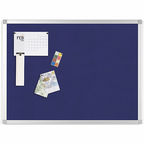 MasterVision Ayda Fabric Bulletin Board - 18" x 24" 18" Board Height x 24" Board Width - Blue Felt, Fabric Surface - Self-healing, Durable, Resilient - Aluminum Frame - 1 Each (FA02439214)