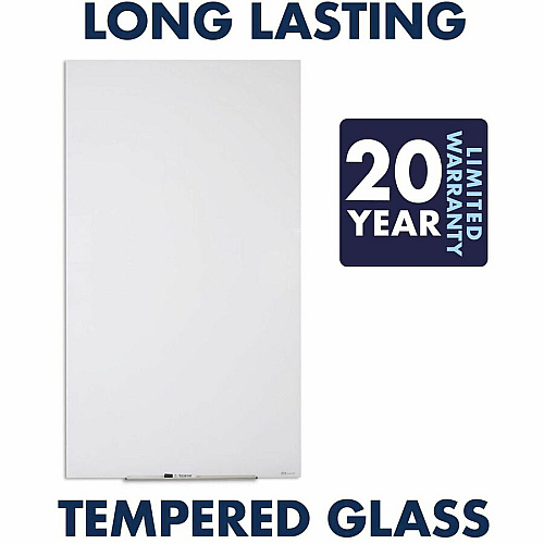 Quartet InvisaMount Vertical Glass Dry-Erase Board - 28x50 50" (4.2 ft) Width x 28" (2.3 ft) Height - White Glass Surface - Rectangle - Vertical - Magnetic - 1 Each (Q012850IMW)