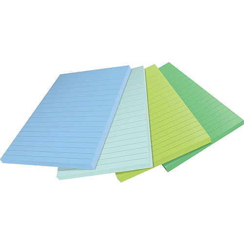 Post-it&reg; Super Sticky Adhesive Note 180 - 4" Flag/Note Width x 6" Flag/Note Length - 45 Sheets per Pad - Assorted Oasis - Removable, Repositionable, Recyclable - Recycled - 4 / Pack (4621R4SST)
