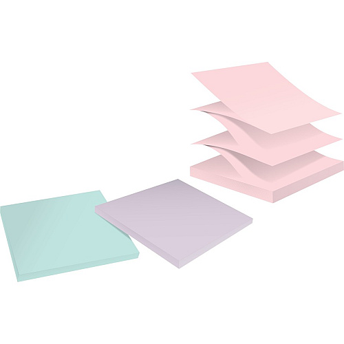 Post-it&reg; Super Sticky Adhesive Note 420 - 3" Flag/Note Width x 3" Flag/Note Length - 70 Sheets per Pad - Assorted Wanderlust Pastel - Removable, Repositionable, Recyclable, Pop-up - Recycled - 6 / Pack (R330R6SSNRP)