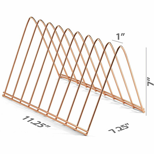 Officemate Triangle Wire Sorter, Rose Gold 7" Height x 7" Width x 11" Depth - Desktop - Sturdy - Rose Gold - Steel Wire - 1 Each (93151)