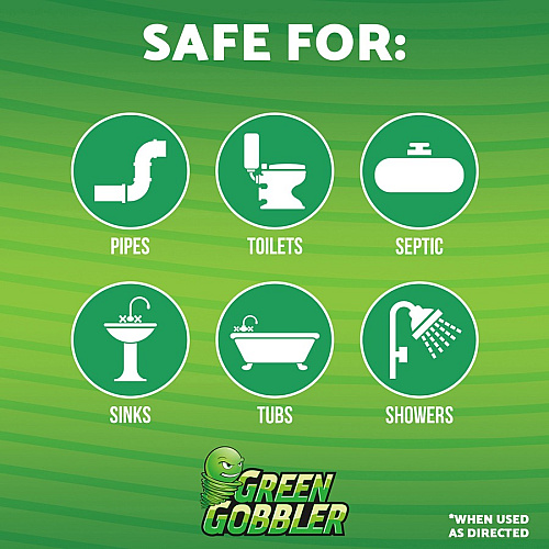 Green Gobbler Liquid Drain Clog Dissolver 31 fl oz (1 quart)Bottle - 1 Each - Non-corrosive, Odorless, Bleach-free, Fume-free, Environmentally Friendly (G8015)