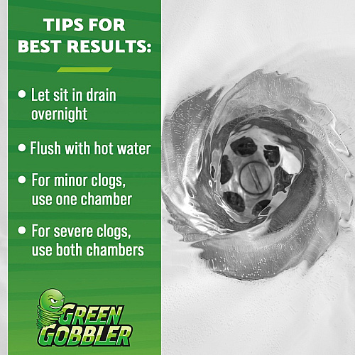 Green Gobbler Liquid Drain Clog Dissolver 31 fl oz (1 quart)Bottle - 1 Each - Non-corrosive, Odorless, Bleach-free, Fume-free, Environmentally Friendly (G8015)