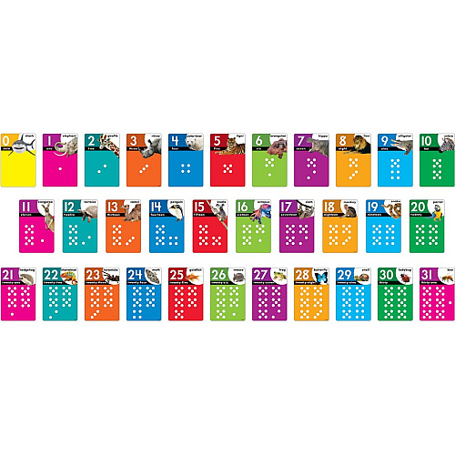 Trend Animals Count 0-31 Learning Set with Numbered Counting Cards Theme/Subject: Fun - Skill Learning: Animal Shapes, Mathematics, Number - 1 Each (T19008)