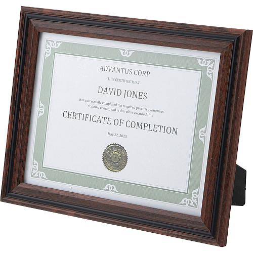 Advantus Certificate Frame 8.50" x 11" Frame Size - Desktop - Vertical, Horizontal - Dust Resistant, Debris Resistant - Rosewood - 1 Each (VS4501B811)