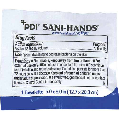 PDI Sani-Hands Instant Hand Sanitizing Wipes 100 / Box (D43600)
