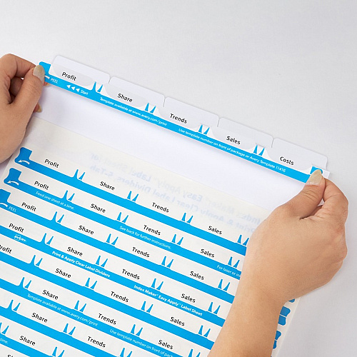 Avery&reg; 5 Tab Easy Print & Apply Clear Label Sheet Refills Inkjet, Laser - Clear - 30 / Sheet - 3 Total Sheets - 150 / Pack (11225)
