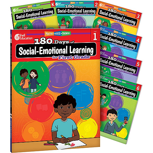 Shell Education 180 Days of Social-Emotional Learning for Kindergarten Printed Book by Jodene Lynn Smith, Brenda Van Dixhorn 208 Pages - Book - Grade K - English - 1 Each (126956)