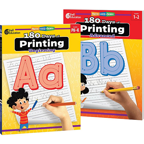 Shell Education 180 Days of Printing: Beginning Printed Book Book - Grade PK-K - English - 1 Each (130193)