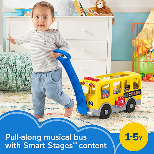 Fisher-Price Little People Toddler Learning Toy, Big Yellow School Bus Musical Push Toy 1-5 Year Age - 1 Each - Yellow (GLT75)