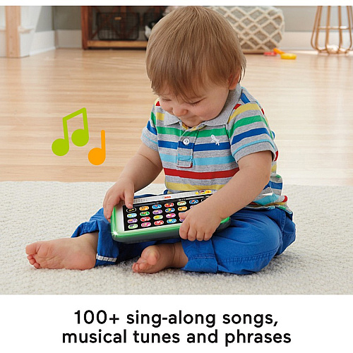 Fisher-Price Pretend Tablet Learning Toy With Lights And Music, Gray, Baby And Toddler Toy Learning Toy - 1-3 Year - Gray (HFY90)