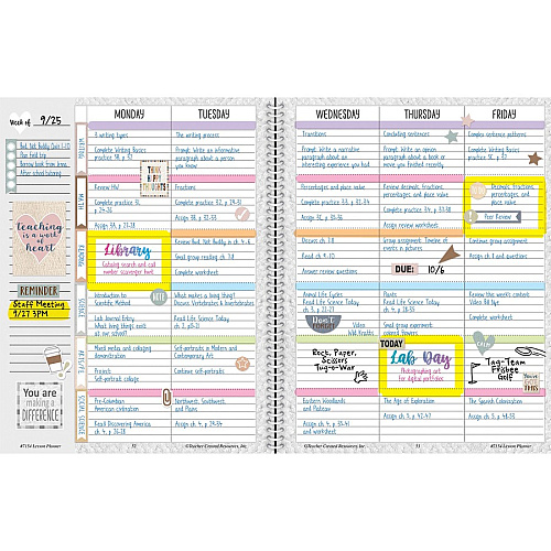 Teacher Created Resources Everyone Is Welcome Planner Weekly, Monthly - 40 Week - 1 Week Double Page Layout - Multi - Substitute Teacher Page, Appointment Schedule - 1 Each (7154)