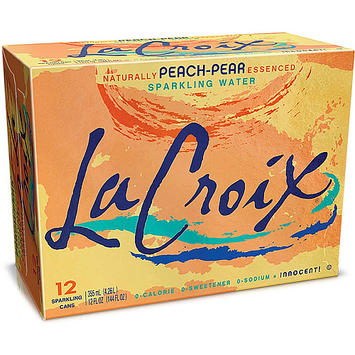 LaCroix Peach-Pear Flavored Sparkling Water Ready-to-Drink - 12 fl oz (355 mL) - Peach Pear - 12/Pack - 2 / Carton (40102)