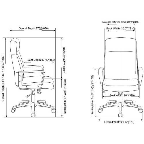 Lorell High-Back Bonded Leather Chair Black Seat Color - Bonded Leather Seat Material - Black Back Color - Bonded Leather Back Material - High Back - Armrest - 1 Each (LLR41851)