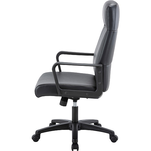 Lorell High-Back Bonded Leather Chair Black Seat Color - Bonded Leather Seat Material - Black Back Color - Bonded Leather Back Material - High Back - Armrest - 1 Each (LLR41851)