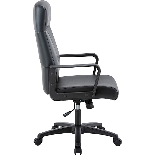 Lorell High-Back Bonded Leather Chair Black Seat Color - Bonded Leather Seat Material - Black Back Color - Bonded Leather Back Material - High Back - Armrest - 1 Each (LLR41851)