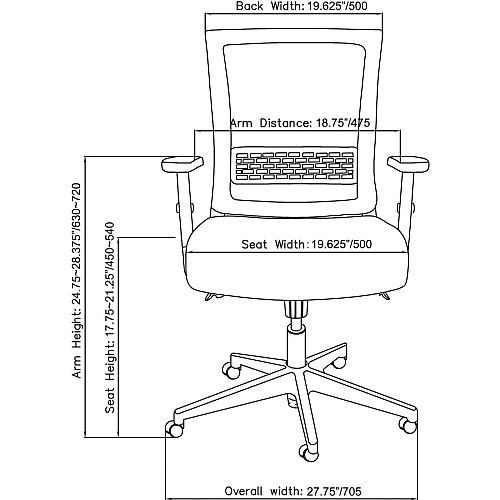 Lorell Mid-back Mesh Chair Black Seat Color - Black Back Color - Mesh Back Material - Mid Back - 5-star Base - Armrest - 1 Each (LLR42176)