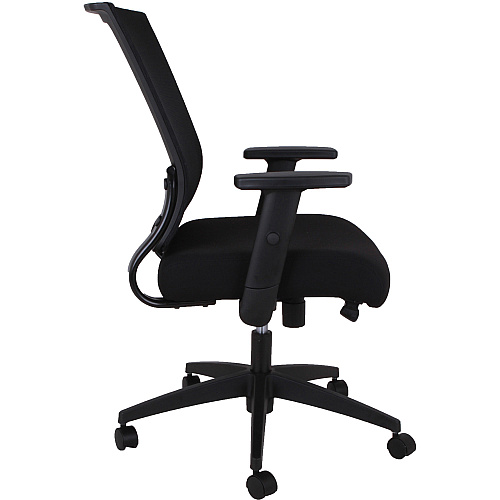 Lorell Mid-back Mesh Chair Black Seat Color - Black Back Color - Mesh Back Material - Mid Back - 5-star Base - Armrest - 1 Each (LLR42176)