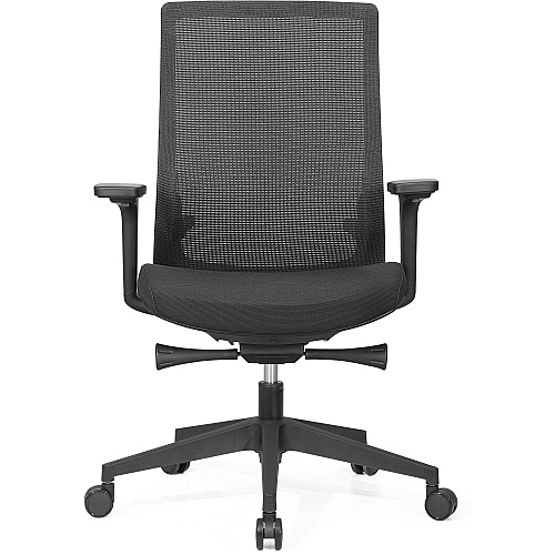 Lorell Mid-back Mesh Chair Mid Back - 5-star Base - Black - Armrest - 1 Each (LLR42180)