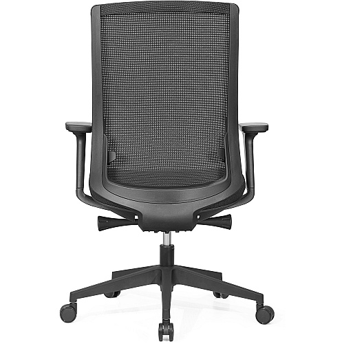 Lorell Mid-back Mesh Chair Mid Back - 5-star Base - Black - Armrest - 1 Each (LLR42180)