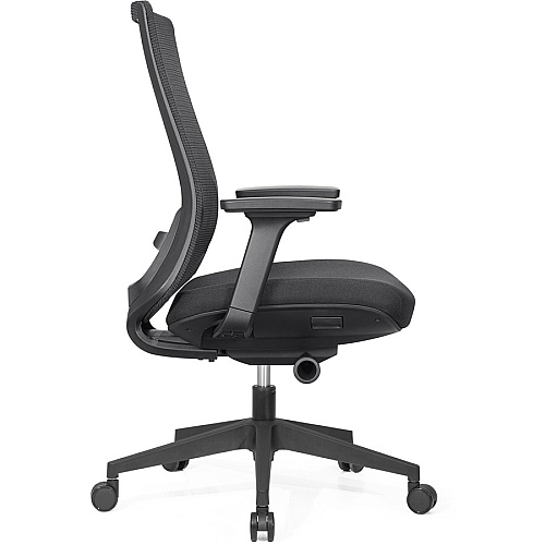 Lorell Mid-back Mesh Chair Mid Back - 5-star Base - Black - Armrest - 1 Each (LLR42180)