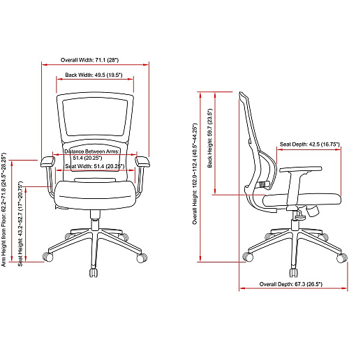 Lorell Mid-back Mesh Chair Black Seat Color - Fabric Seat Material - Black Back Color - Mesh Back Material - Mid Back - 5-star Base - Armrest - 1 Each (LLR81988)
