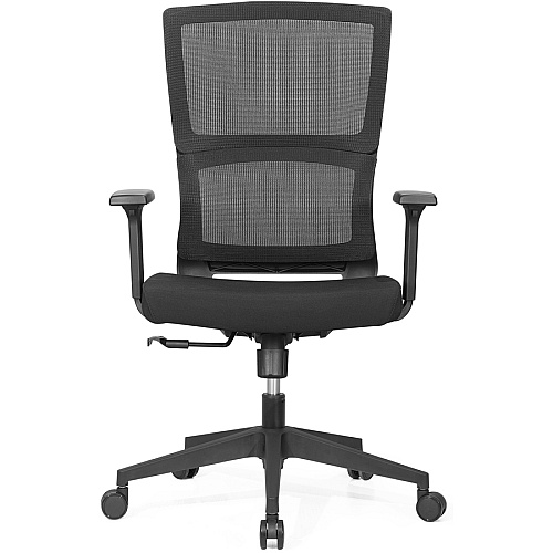 Lorell Mid-back Mesh Chair Black Seat Color - Fabric Seat Material - Black Back Color - Mesh Back Material - Mid Back - 5-star Base - Armrest - 1 Each (LLR81988)