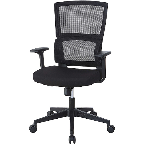 Lorell Mid-back Mesh Chair Black Seat Color - Fabric Seat Material - Black Back Color - Mesh Back Material - Mid Back - 5-star Base - Armrest - 1 Each (LLR81988)