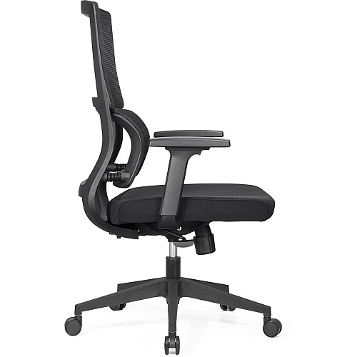 Lorell Mid-back Mesh Chair Black Seat Color - Fabric Seat Material - Black Back Color - Mesh Back Material - Mid Back - 5-star Base - Armrest - 1 Each (LLR81988)