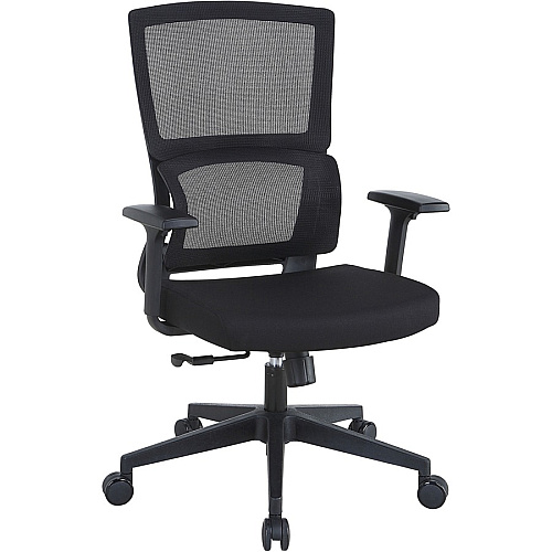 Lorell Mid-back Mesh Chair Black Seat Color - Fabric Seat Material - Black Back Color - Mesh Back Material - Mid Back - 5-star Base - Armrest - 1 Each (LLR81988)
