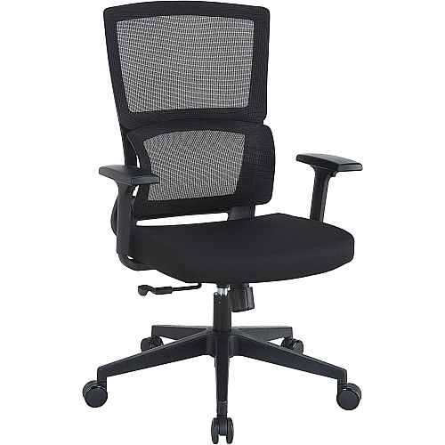 Lorell Mid-back Mesh Chair Black Seat Color - Fabric Seat Material - Black Back Color - Mesh Back Material - Mid Back - 5-star Base - Armrest - 1 Each (LLR81988)