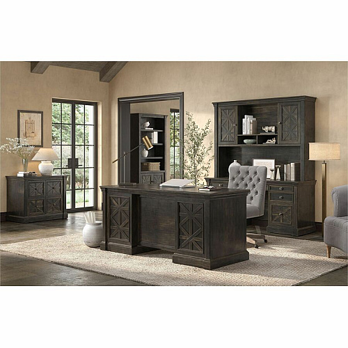 Martin Kingston Office Desking Unit 78" Height x 36" Width x 14" Depth - 5 Shelve(s) - 4 Adjustable Shelf(ves) - Material: Wood - Finish: Dark Chocolate, Rub Through - 1 Each (IMKN3678D)