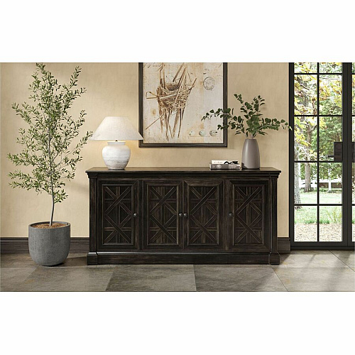 Martin Kingston Office Desking Unit 32" Height x 67" Width x 18" Depth - 4 Door(s) - 3 Adjustable Shelf(ves) - Material: Wood - Finish: Dark Chocolate, Rub Through - 1 Each (IMKN370)
