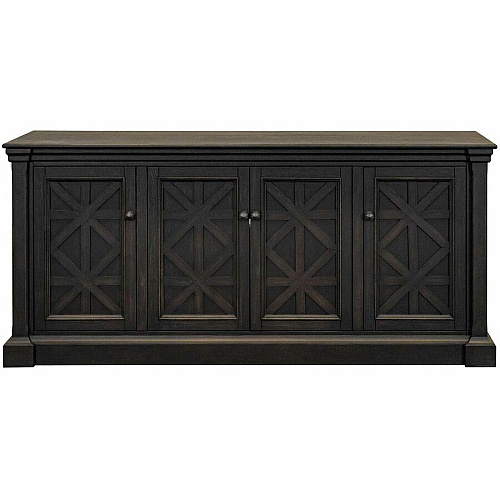 Martin Kingston Office Desking Unit 32" Height x 67" Width x 18" Depth - 4 Door(s) - 3 Adjustable Shelf(ves) - Material: Wood - Finish: Dark Chocolate, Rub Through - 1 Each (IMKN370)