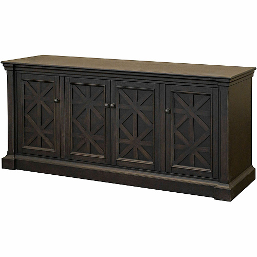 Martin Kingston Office Desking Unit 32" Height x 67" Width x 18" Depth - 4 Door(s) - 3 Adjustable Shelf(ves) - Material: Wood - Finish: Dark Chocolate, Rub Through - 1 Each (IMKN370)