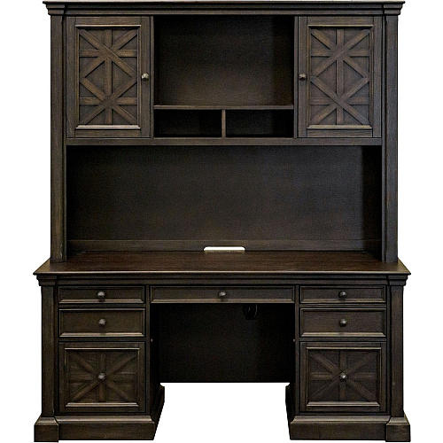 Martin Kingston Office Desking Unit 30" Height x 66" Width x 22" Depth - Total Drawer(s): 7 - Material: Wood - Finish: Dark Chocolate, Rub Through - 1 Each (IMKN689)
