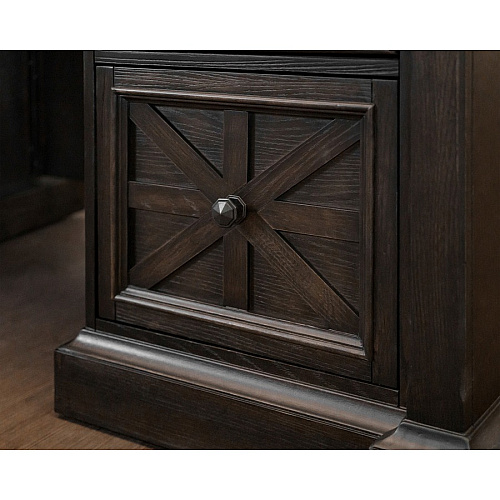 Martin Kingston Office Desking Unit 30" Height x 66" Width x 30" Depth - Total Drawer(s): 5 - Double Pedestal - Material: Wood - Finish: Dark Chocolate, Rub Through - 1 Each (IMKN680)