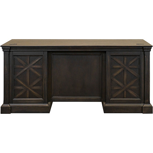 Martin Kingston Office Desking Unit 30" Height x 66" Width x 30" Depth - Total Drawer(s): 5 - Double Pedestal - Material: Wood - Finish: Dark Chocolate, Rub Through - 1 Each (IMKN680)