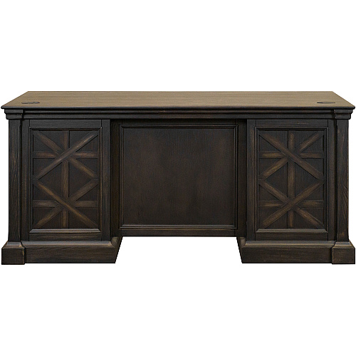 Martin Kingston Office Desking Unit 30" Height x 66" Width x 30" Depth - Total Drawer(s): 5 - Double Pedestal - Material: Wood - Finish: Dark Chocolate, Rub Through - 1 Each (IMKN680)