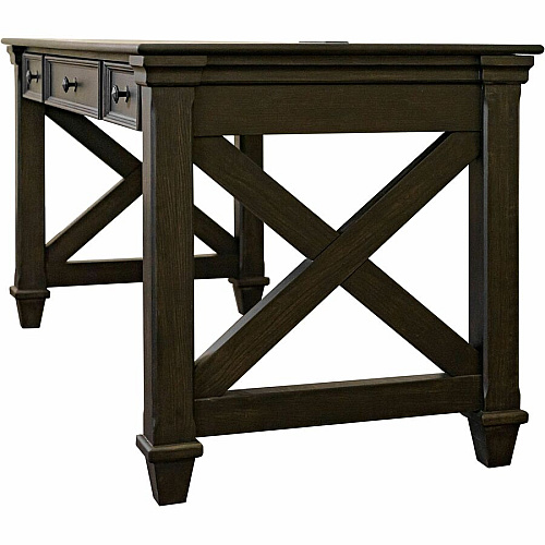 Martin Kingston Office Desking Unit 30" Height x 60" Width x 28" Depth - Total Drawer(s): 3 - Material: Wood - Finish: Dark Chocolate, Rub Through - 1 Each (IMKN384)