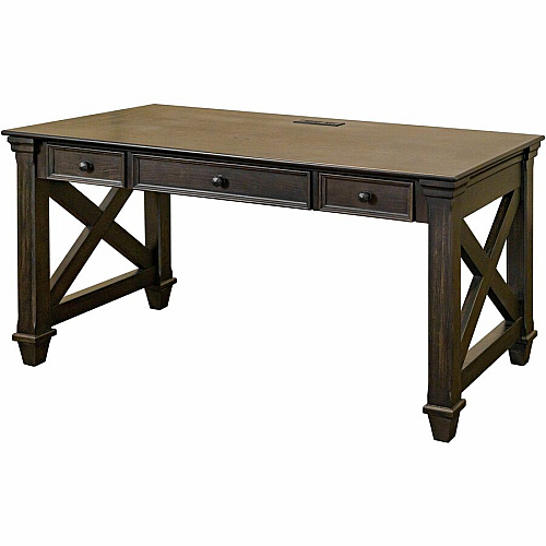 Martin Kingston Office Desking Unit 30" Height x 60" Width x 28" Depth - Total Drawer(s): 3 - Material: Wood - Finish: Dark Chocolate, Rub Through - 1 Each (IMKN384)