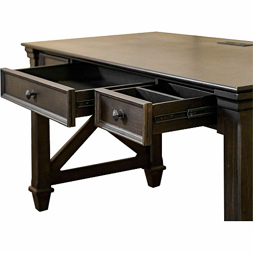 Martin Kingston Office Desking Unit 30" Height x 60" Width x 28" Depth - Total Drawer(s): 3 - Material: Wood - Finish: Dark Chocolate, Rub Through - 1 Each (IMKN384)