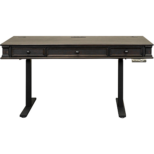 Martin Kingston Sit/Stand Desktop Box 1 of 2 x 60" Width x 28" Depth - Total Drawer(s): 3 - Material: Wood - Finish: Dark Chocolate, Rub Through - 1 Each (IMKN384T)